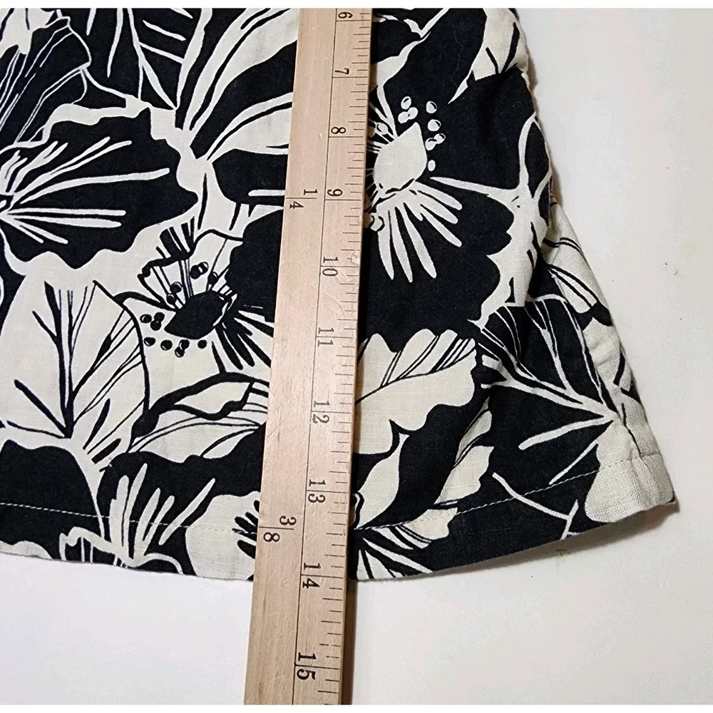 Gap Kids Linen Blend Tank & Shorts Set Youth Size 5 Black White Floral Summer